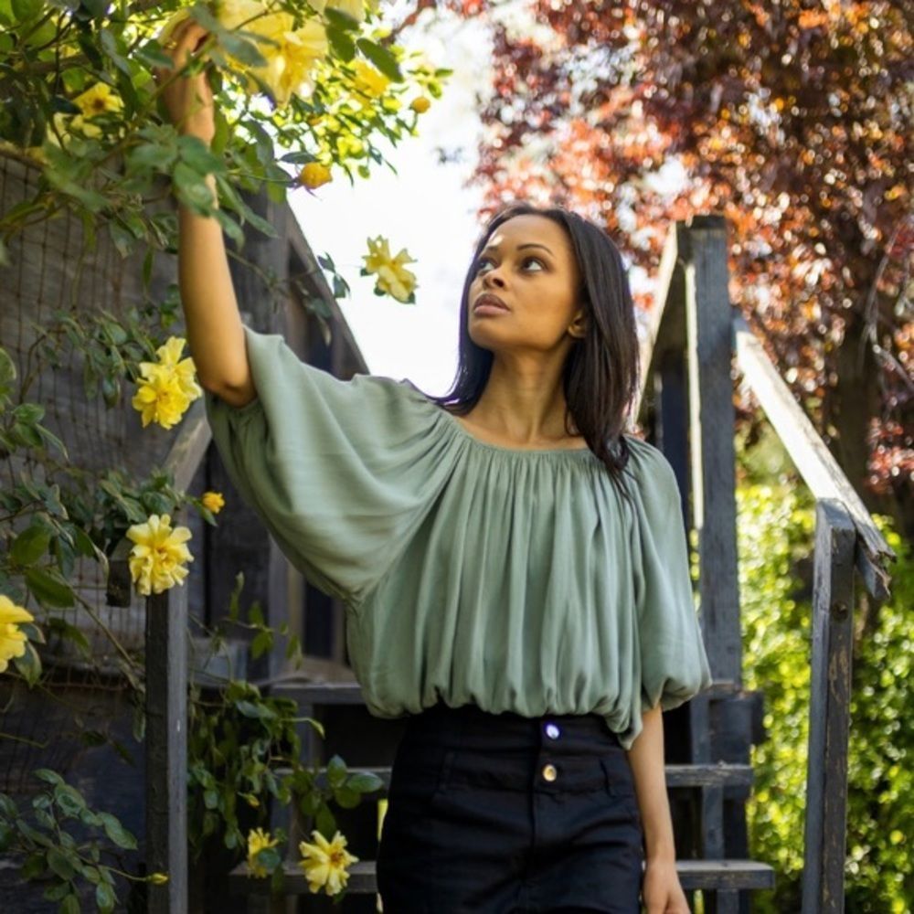 Sage Green Draped Crop Top